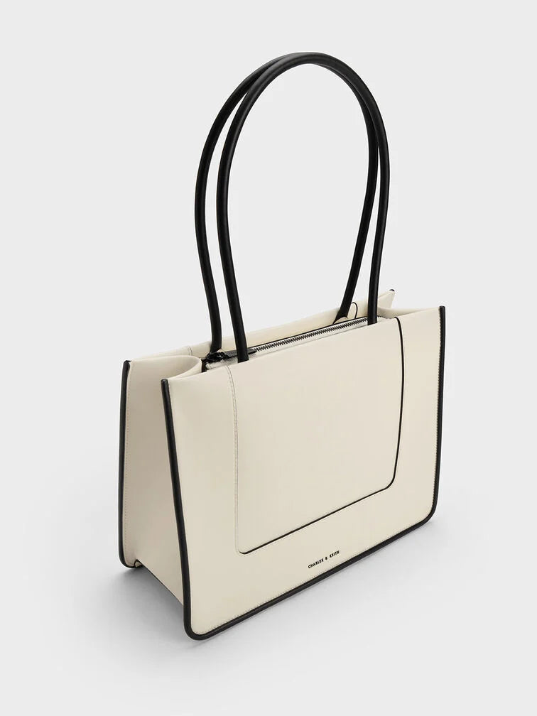 Charles & Keith Daylla Tote Bag - Cream