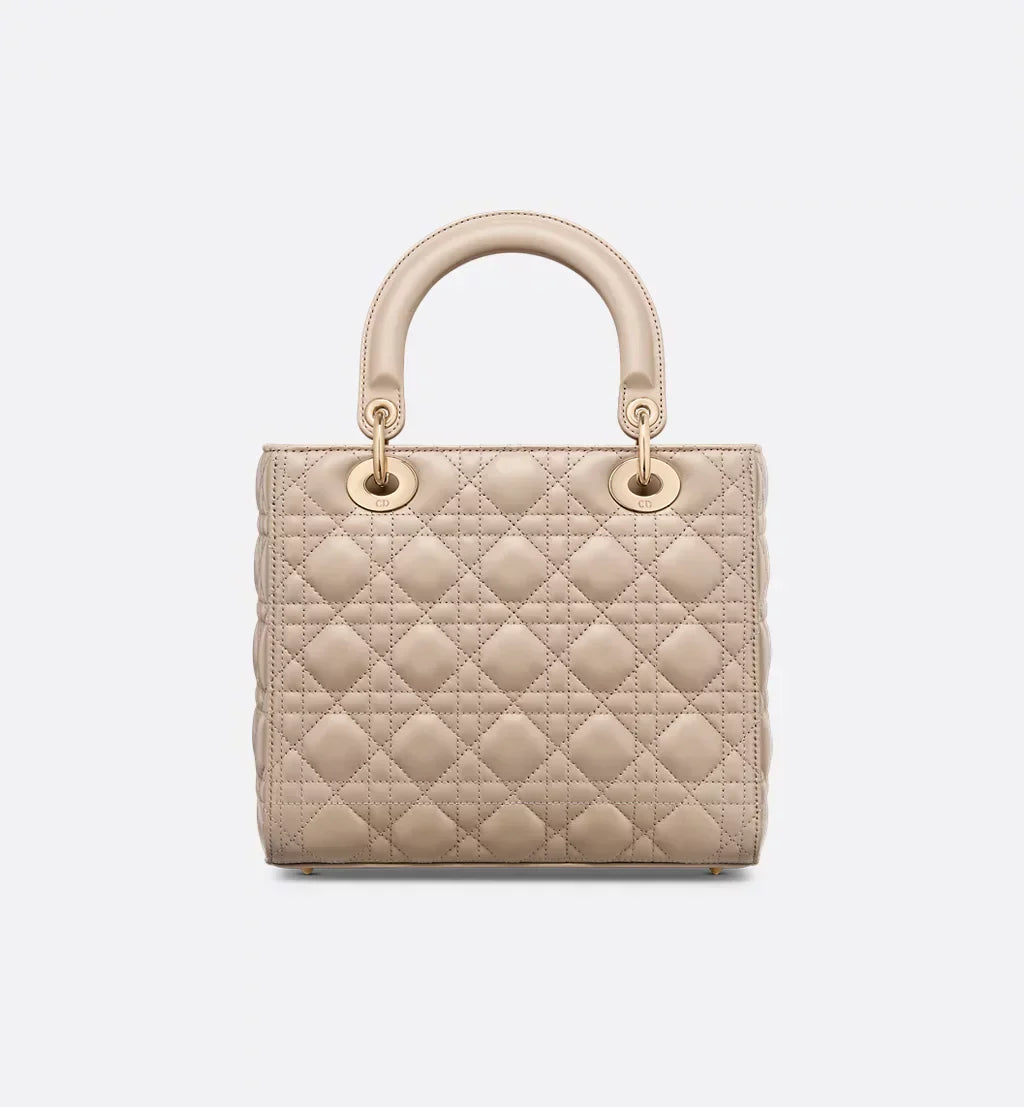 Medium Lady Dior Bag Desert Taupe Cannage Lambskin