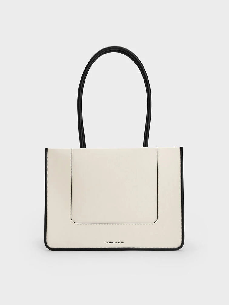 Charles & Keith Daylla Tote Bag - Cream