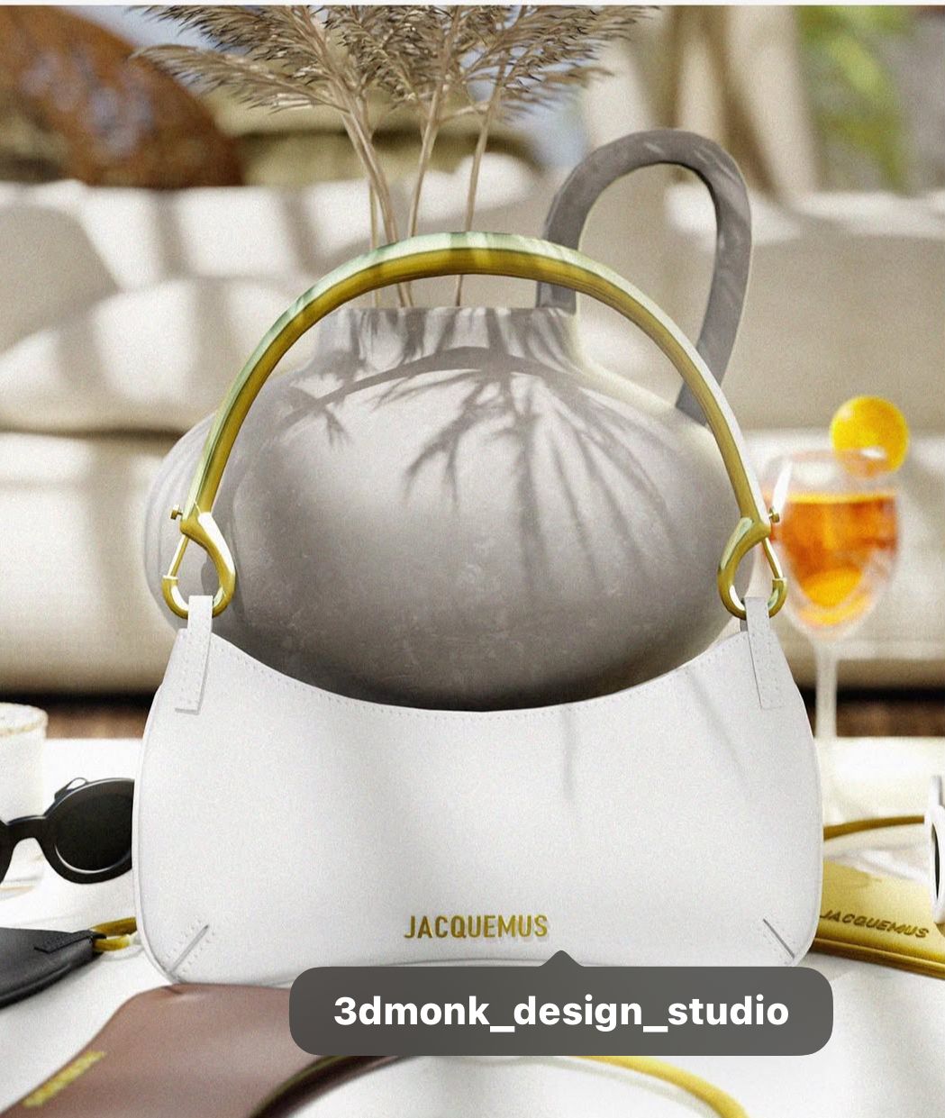 Jacquemus Le Bisou Shoulder Bag in White