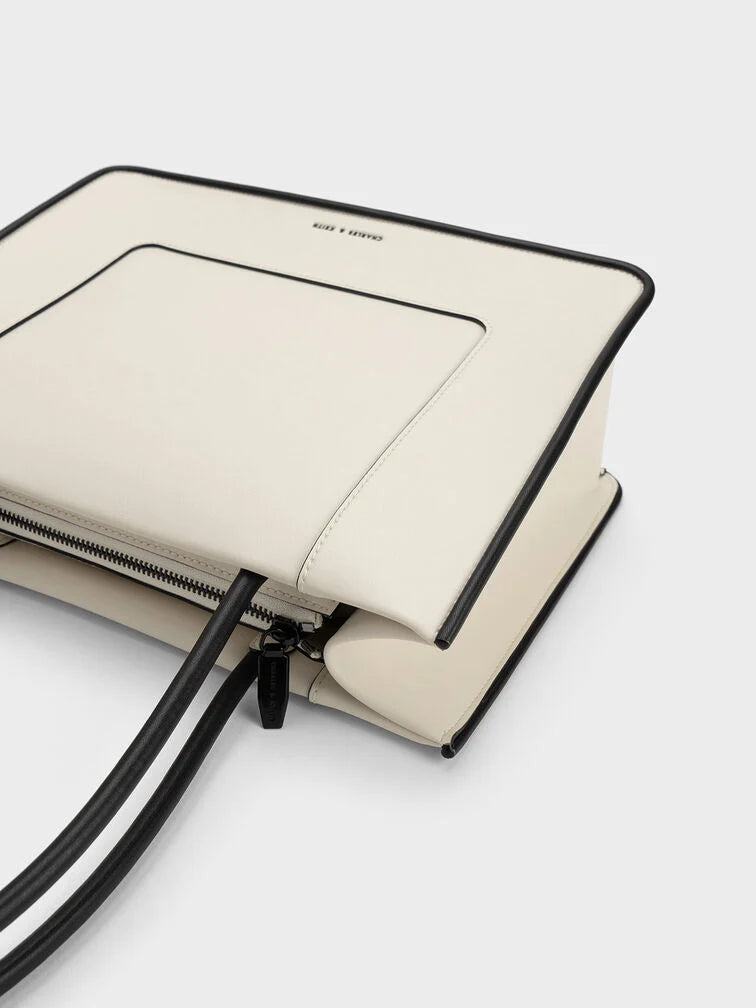 Charles & Keith Daylla Tote Bag - Cream