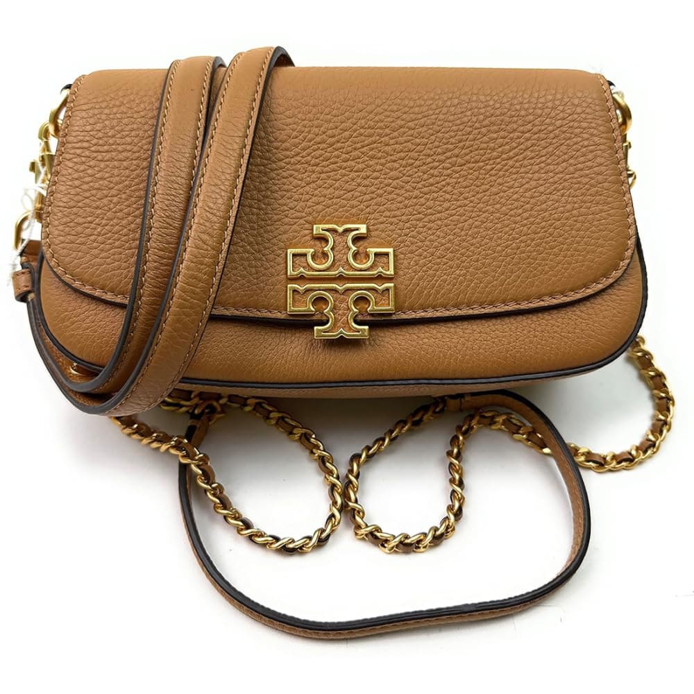 Tory Burch Britten Adjustable Brown Shoulder Bag