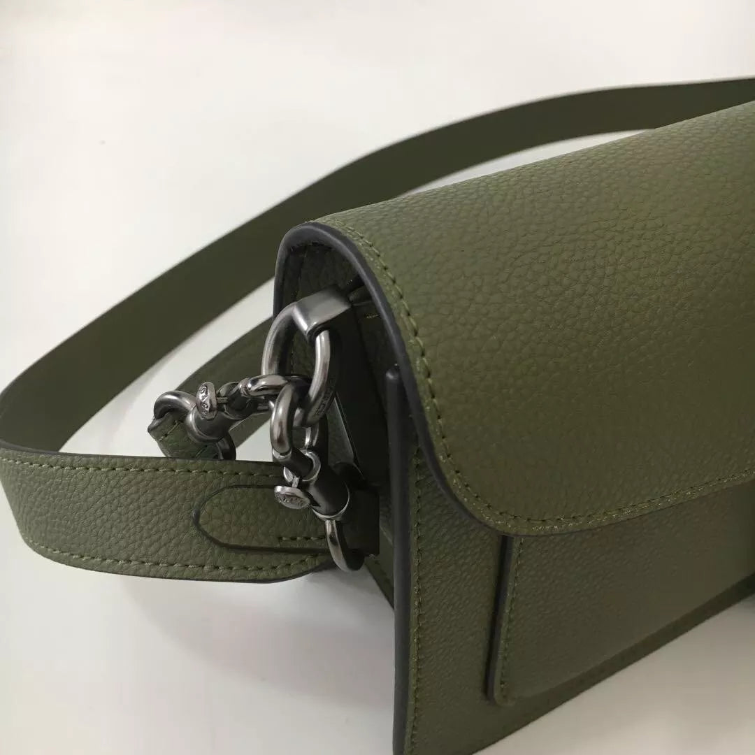 COACH Tabby 26 Shoulder Bag Crossbody Dark Green Leather