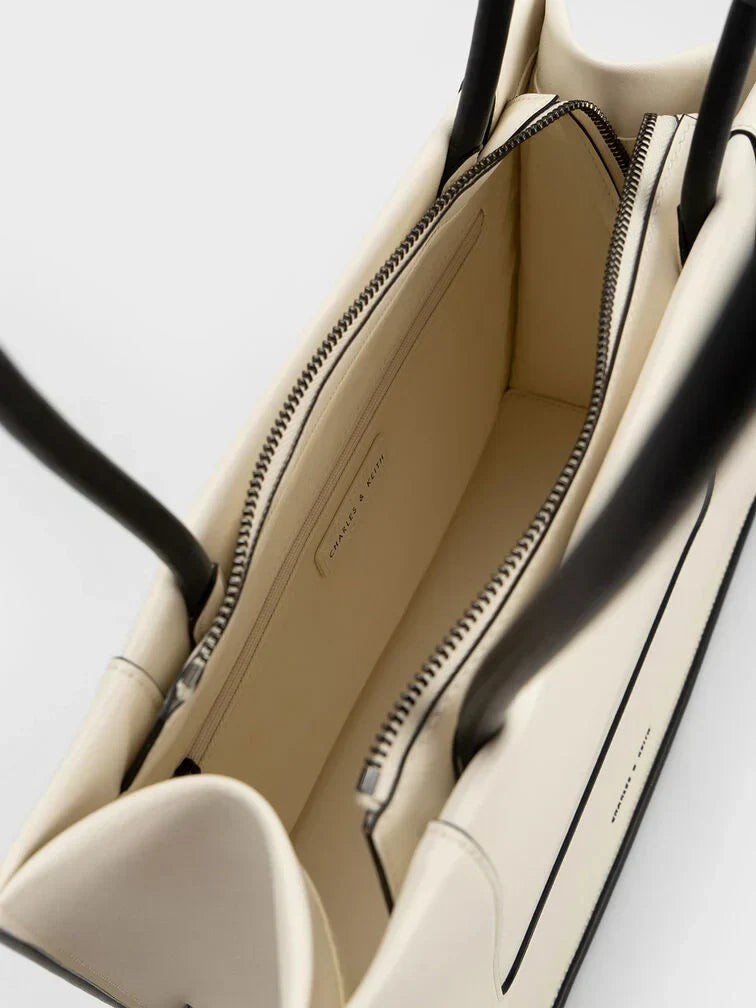 Charles & Keith Daylla Tote Bag - Cream