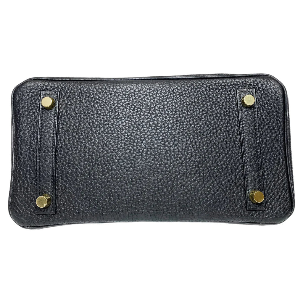 Hermes Birkin Leather Gold Handbag Bag for Women (Black Matt)