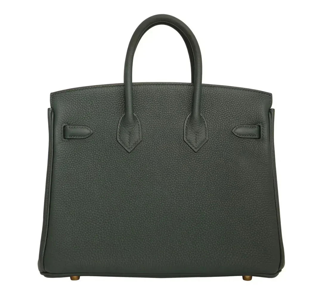 Hermes Birkin Leather Gold Handbag Bag for Women (Green Matt)