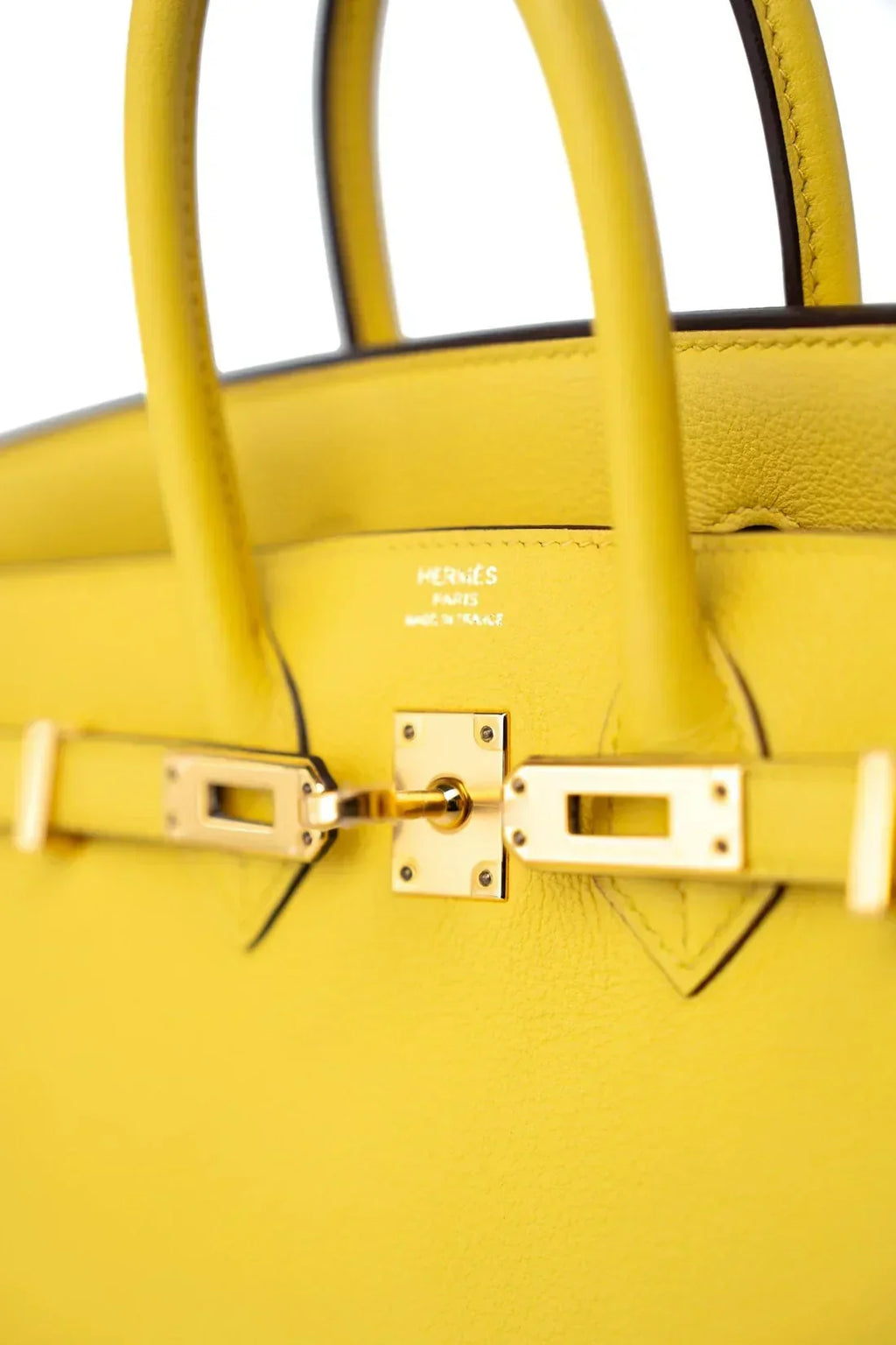 Hermes Birkin Leather Gold Handbag Bag for Women (Yellow Shine)