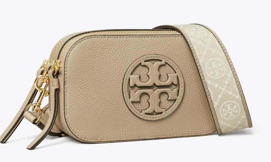 Tory Burch Women's Mini Miller Crossbody in Beige – Elegant Luxury Crossbody Bag for Women.
