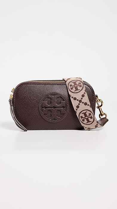 Tory Burch Women's Mini Miller Crossbody in Maroon – Elegant Luxury Crossbody Bag for Women.